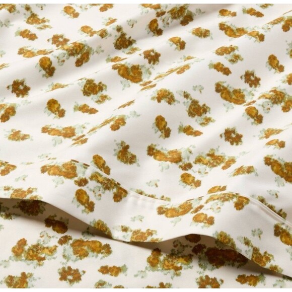King 400 Thread Count Performance Sheet Set Gold Blurred Floral - Threshold NEW - Picture 3 of 7